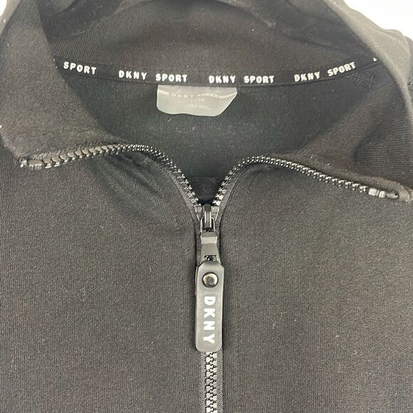 DKNY Sport Women's Half Zip Pull Over Fleece Sweatshirt Black & White Small - Picture 6 of 10